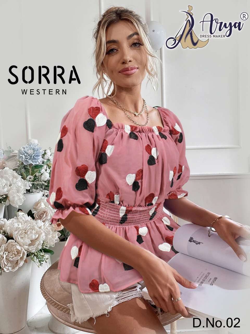 SORRA WESTERN BY ARYA DRESS MAKER 01 TO 06 SERIES GEORGETTE WORK TOPS