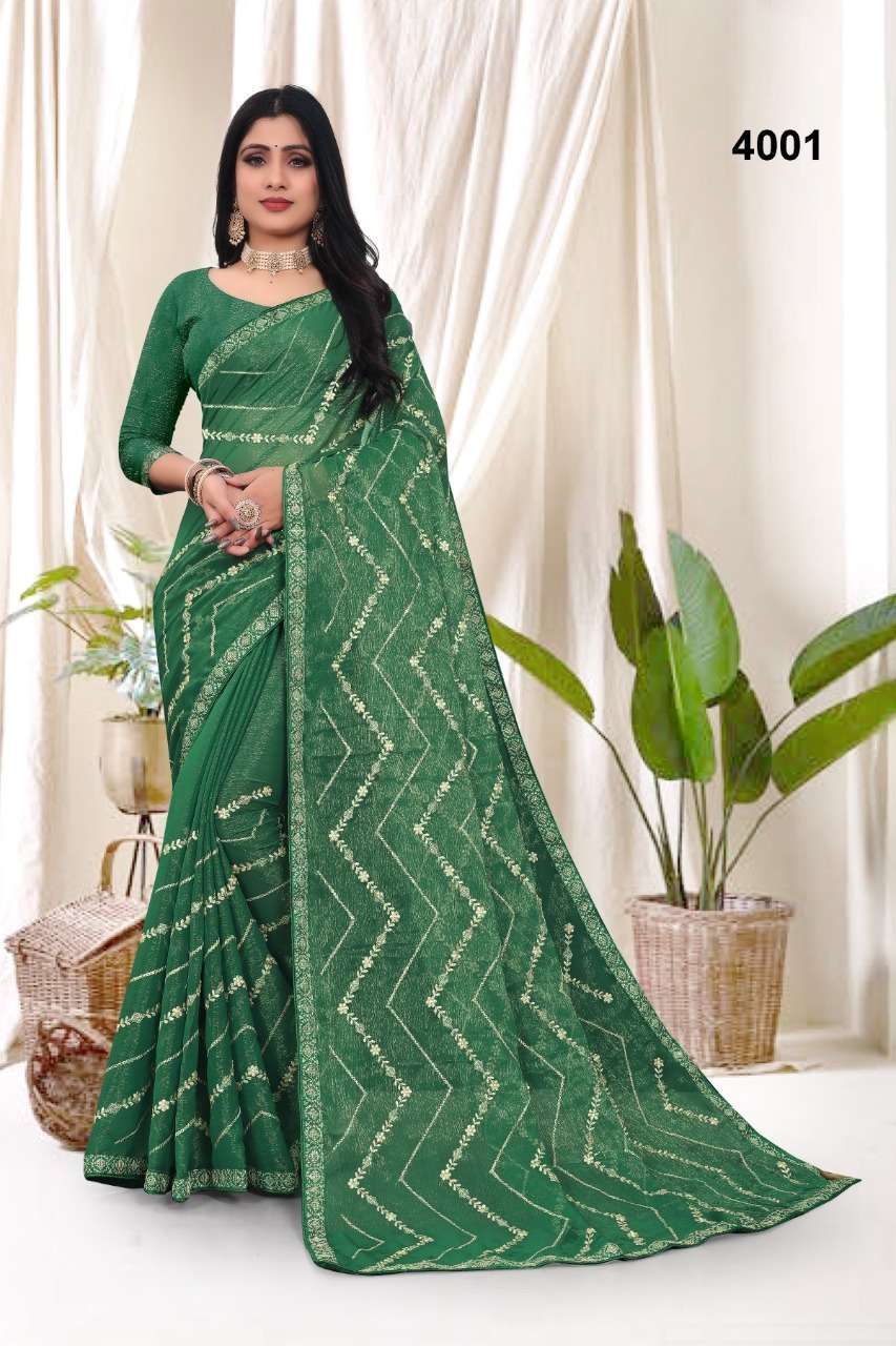 STR-4001 BY ASLIWHOLESALE DESIGNER SIMMER SEQUENCE SAREES