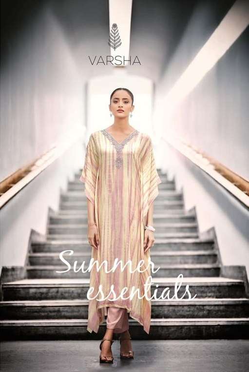 SUMMER ESSENTIALS BY VARSHA 01 TO 05 SERIES SILK SATIN KAFTAN & PANTS