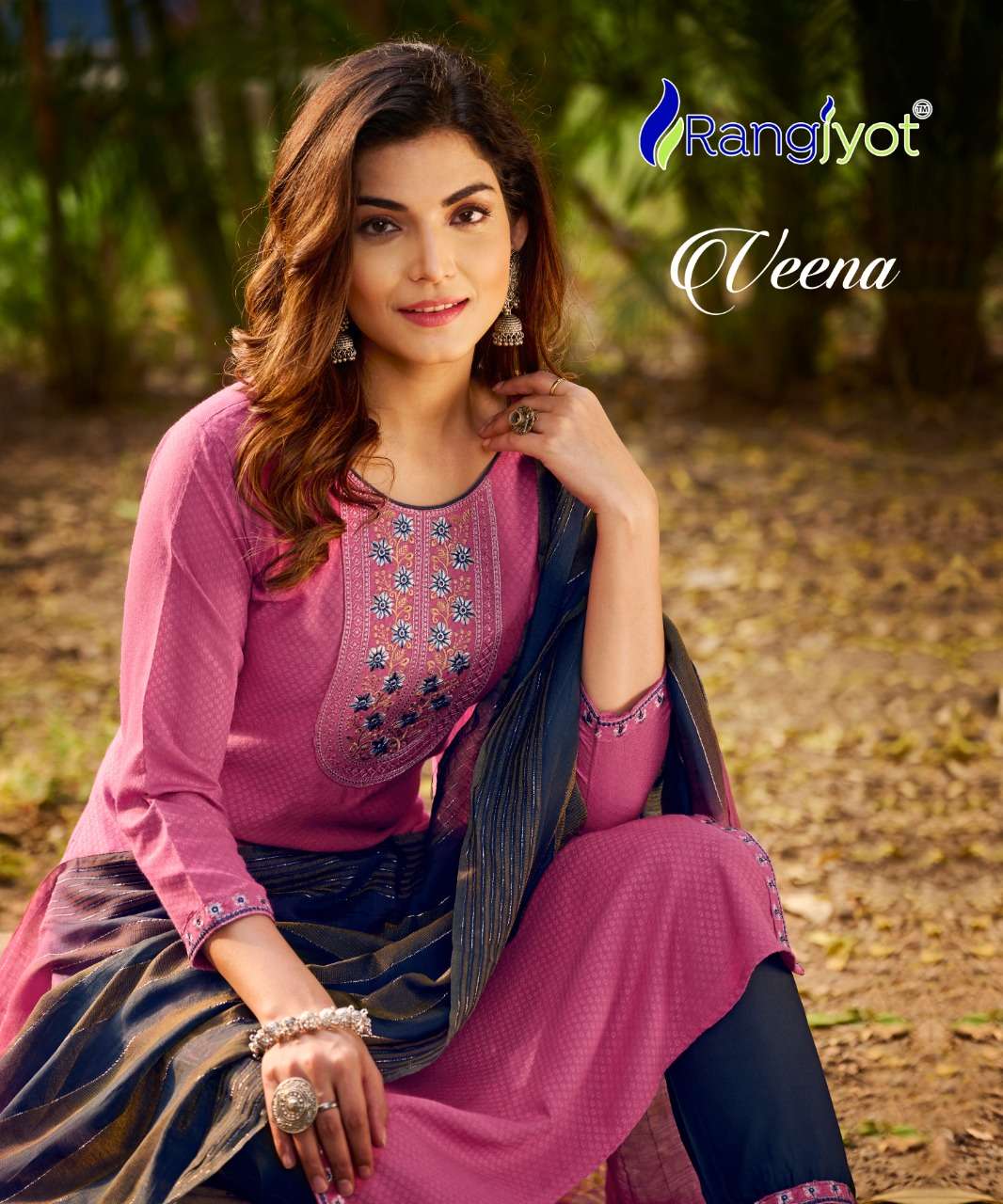 VEENA BY RANGJYOT 1001 TO 1008 SERIES RAYON EMBROIDERY STITCHED DRESSES