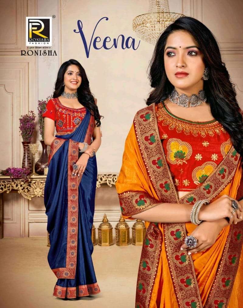 VEENA BY RONISHA FASHION 1001 TO 1008 SERIES KUMARI SILK WORK SAREES