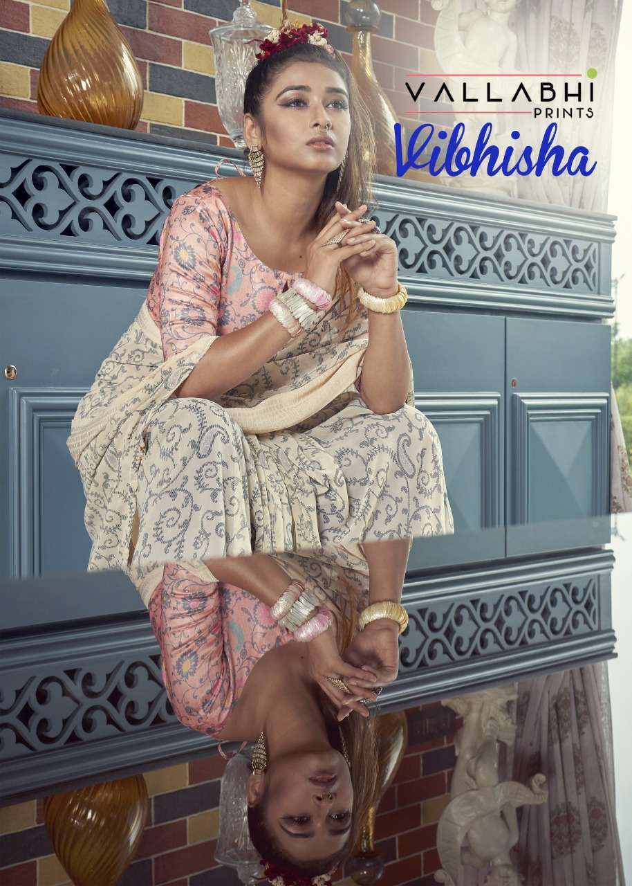 VIBHISHA BY VALLABHI PRINTS 34563 TO 34570 SERIES GEORGETTE PRINT SAREES