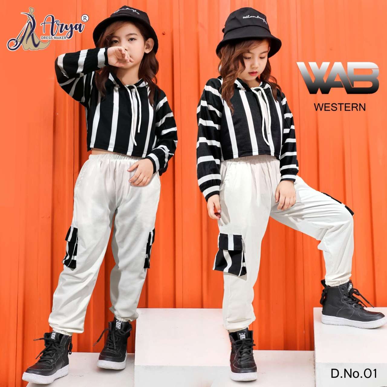 WAB WESTERN BY ARYA DRESS MAKER 01 TO 04 SERIES LYCRA PRINT KIDS TUNICS