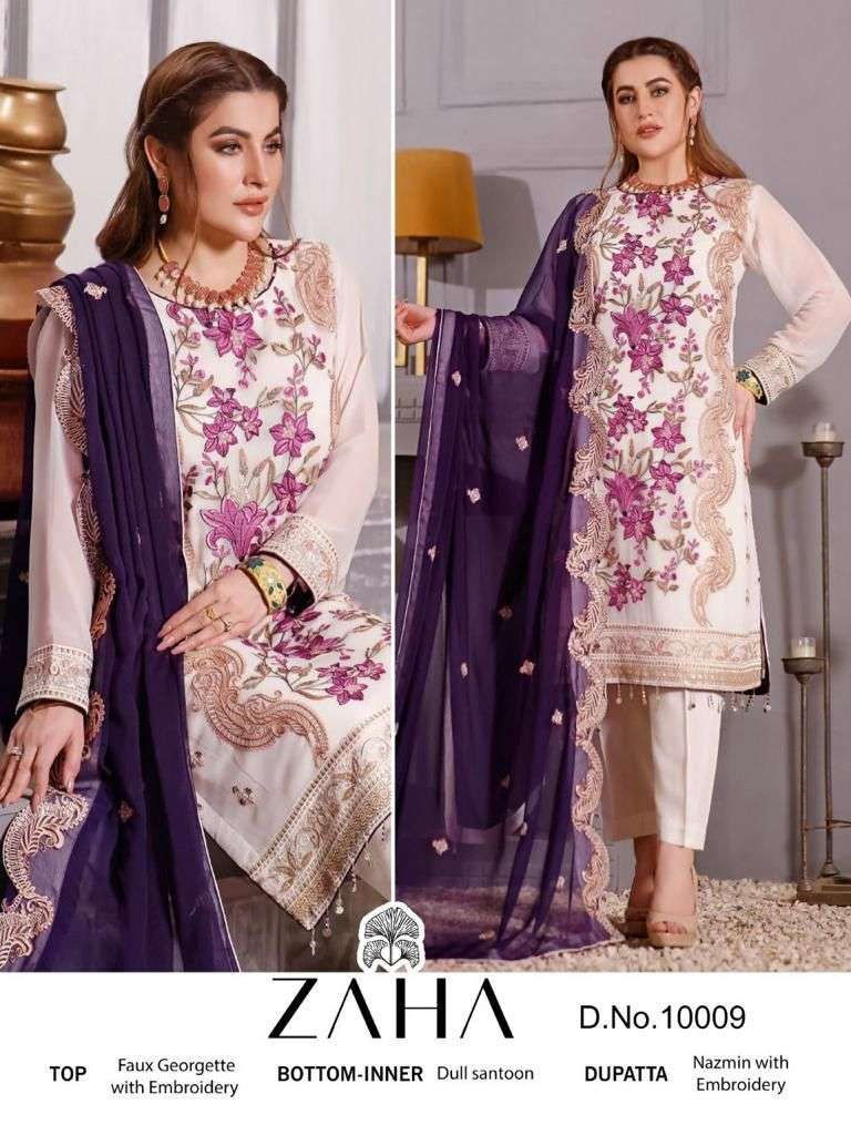 ZAHA 10009 HIT DESIGN BY ZAHA GEORGETTE EMBROIDERY PAKISTANI DRESS