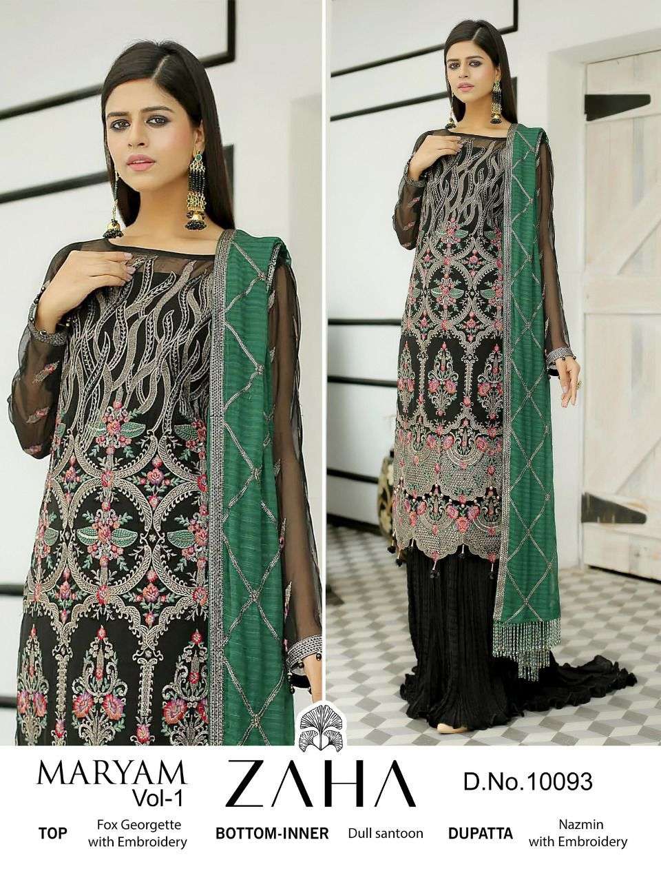 ZAHA 10093 HIT DESIGN BY ZAHA GEORGETTE EMBROIDERY PAKISTANI DRESS