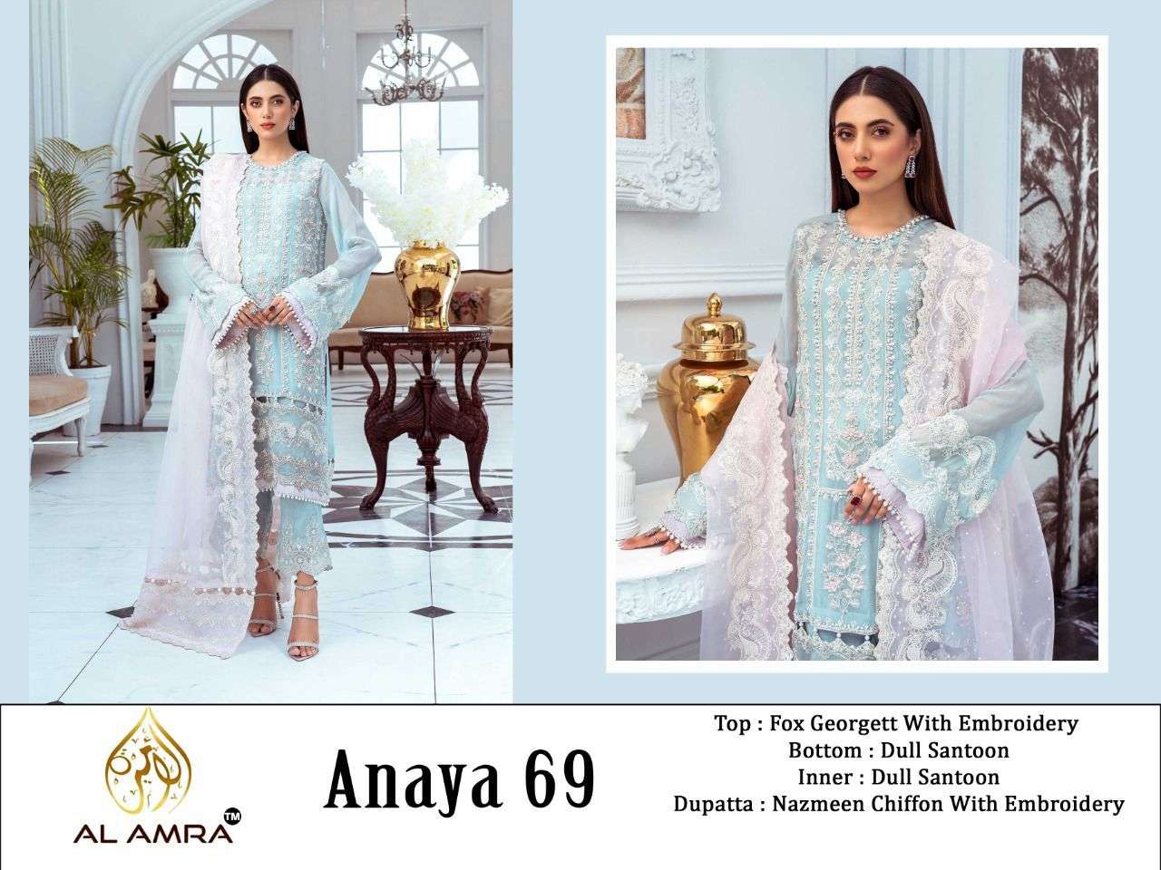 ZF ANAYA 69 HIT DESIGN BY AL AMRA GEORGETTE WORK PAKISTANI DRESS