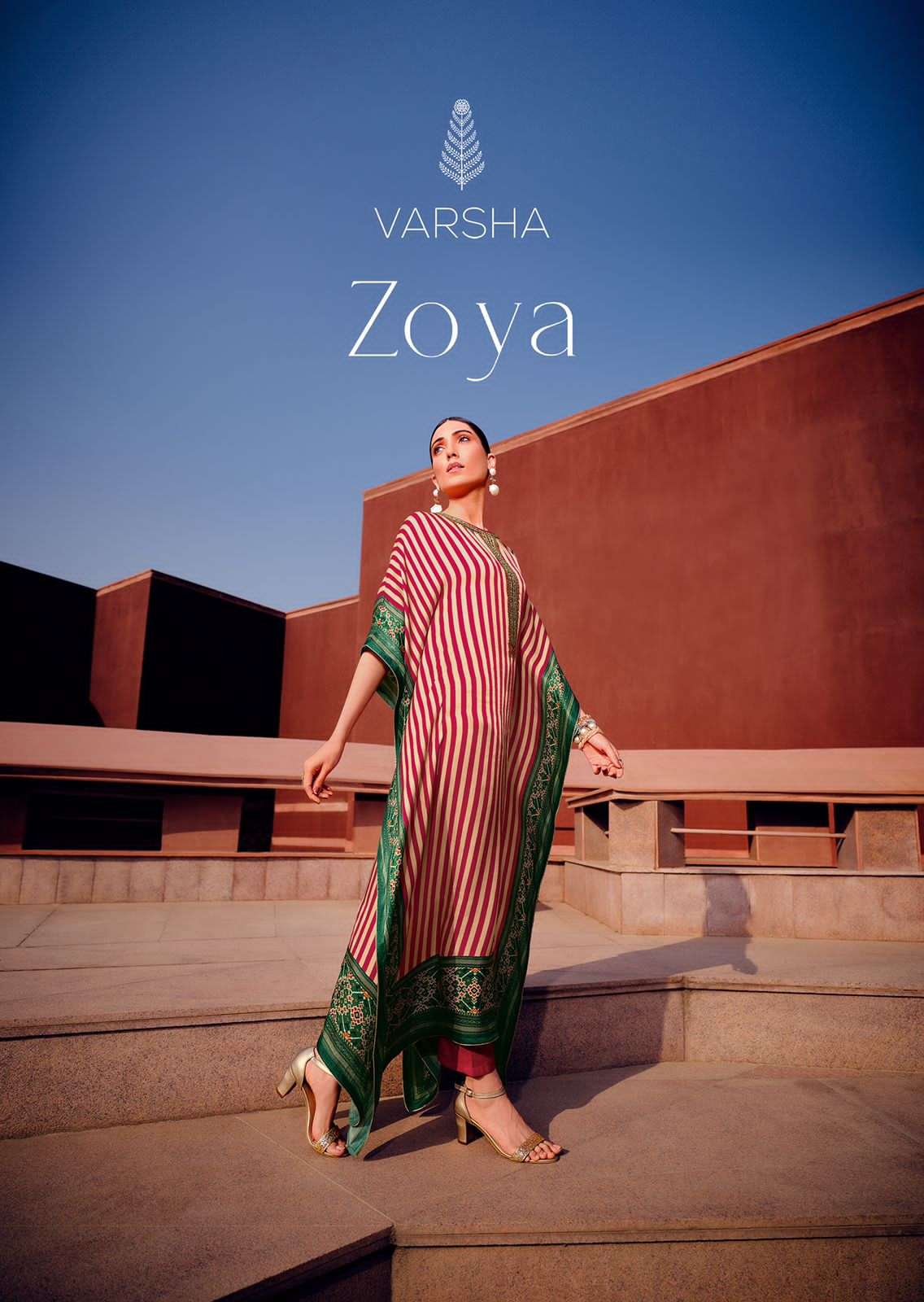 ZOYA BY VARSHA 01 TO 05 SERIES SILK SATIN MIRROR WORK KAFTAN & PANTS