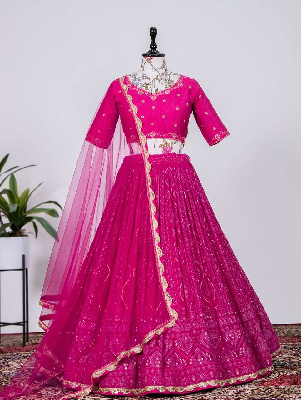 1336RPI BY ASLIWHOLESALE DESIGNER GEORGETTE SEQUENCE LEHENGAS