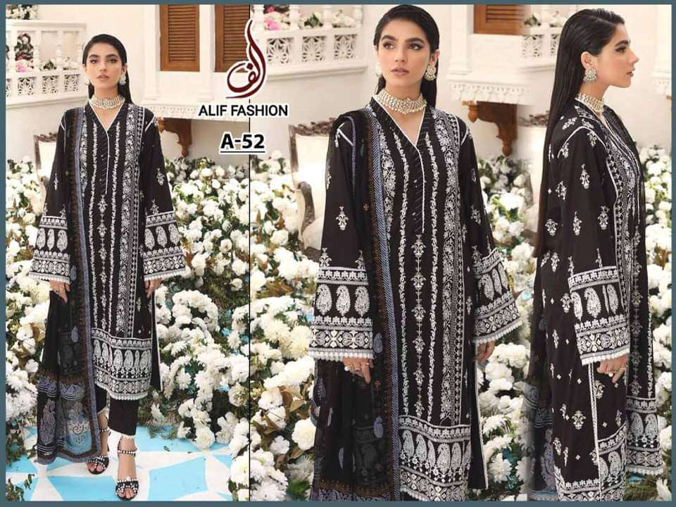 A-52 HIT DESIGN BY ALIF FASHION COTTON EMBROIDERY PAKISTANI DRESS