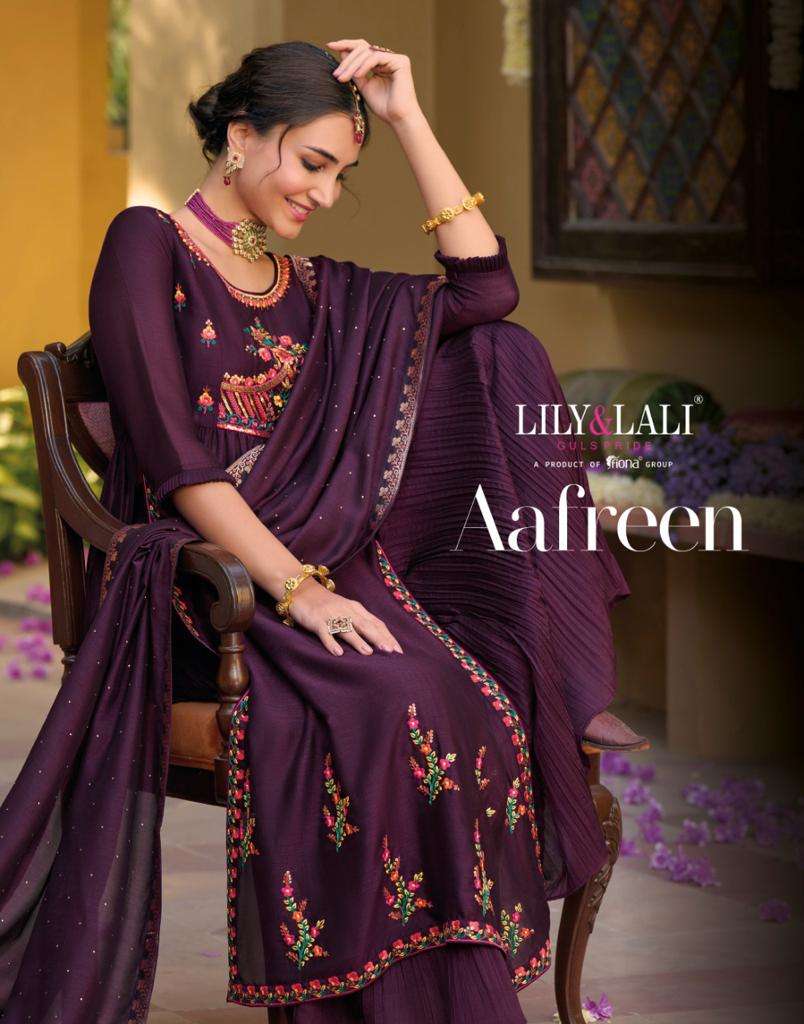 AAFREEN BY LILY AND LALI 10601 TO 10606 SERIES SILK EMBROIDERY SHARARA DRESSES