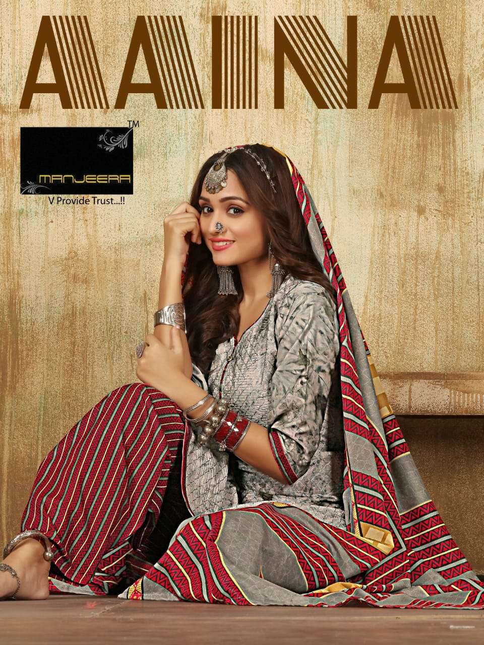 AAINA BY MANJEERA 01 TO 09 SERIES COTTON WORK STITCHED DRESSES