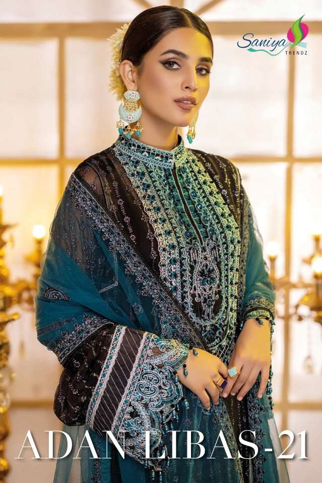 ADAN LIBAS-21 BY SANIYA TRENDZ 21001 TO 21005 SERIES GEORGETTE PAKISTANI DRESSES