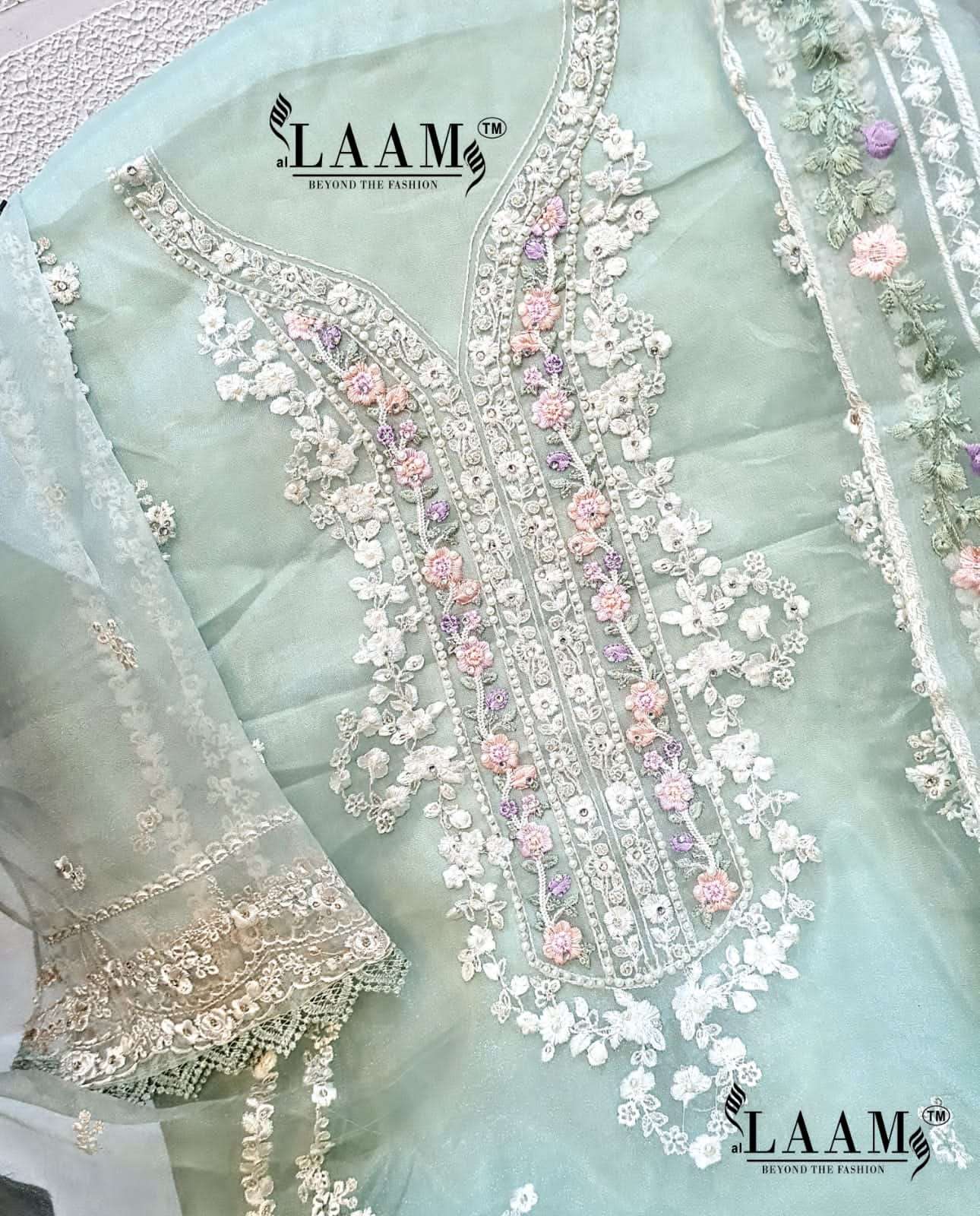 ANEEBA BY AL LAAM ORGANZA EMBROIDERY PAKISTANI DRESS