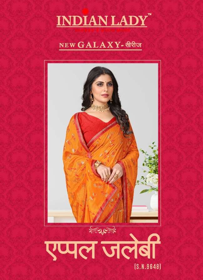 APPLE JALEBI BY INDIAN LADY 9648-A TO 6948-H SERIES CHINON PRINT SAREES