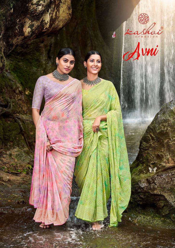 AVNI BY KASHVI CREATION 3791 TO 2800 SERIES GEORGETTE PRINT SAREES