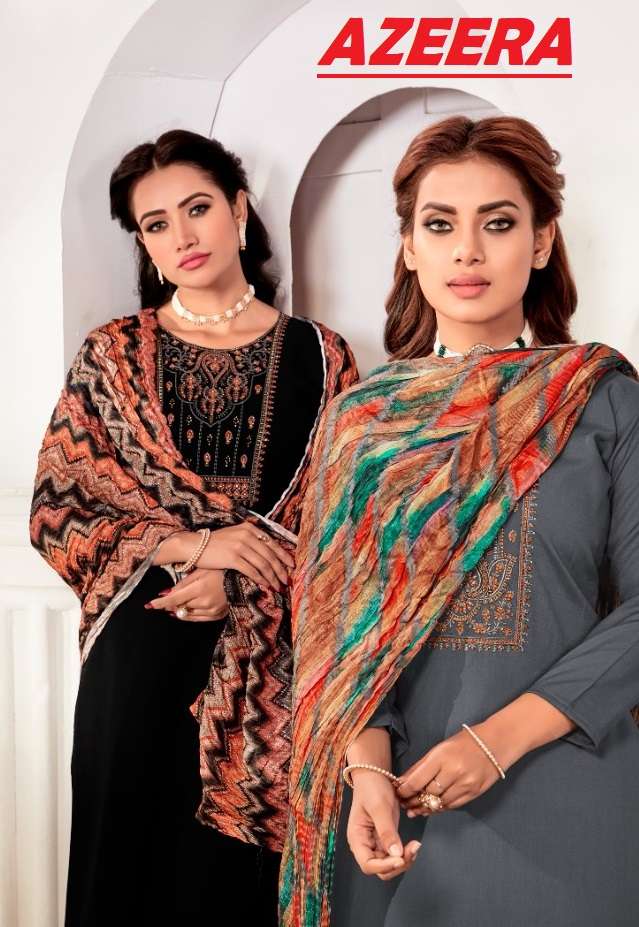 AZEERA BY TANISHK FASHION 1001 TO 1008 SERIES RAYON WORK DRESSES