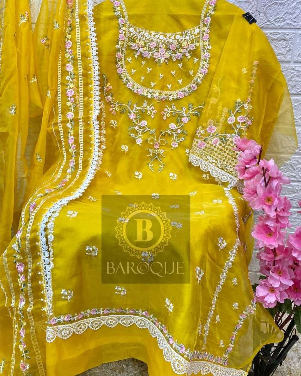 BAROQUE AGHA NOOR BY ASLIWHOLESALE ORGANZA WORK DRESS