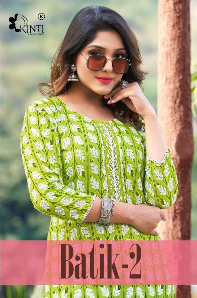 BATIK VOL-2 BY KINTI 1001 TO 1008 SERIES RAYON PRINT KURTIS