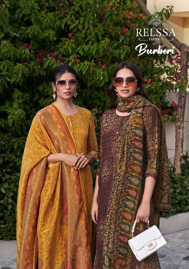 BURBERI BY RELSSA 15001 TO 15006 SERIES FANCY HAND WORK PRINT DRESSES