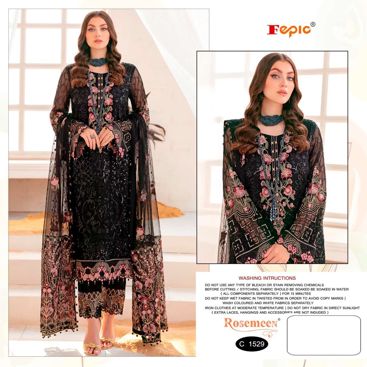 C-1529 COLOURS BY FEPIC 1529-A TO 1529-D SERIES GEORGETTE PAKISTANI DRESSES