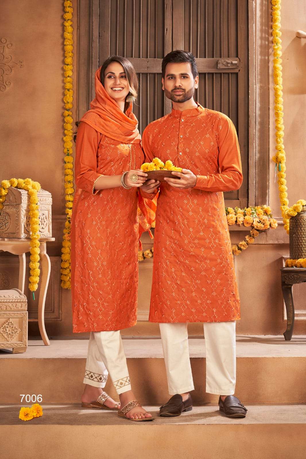 COUPLE DHAMAKA BY BANWERY 8001 TO 8006 SERIES STITCHED COUPLE SUITS