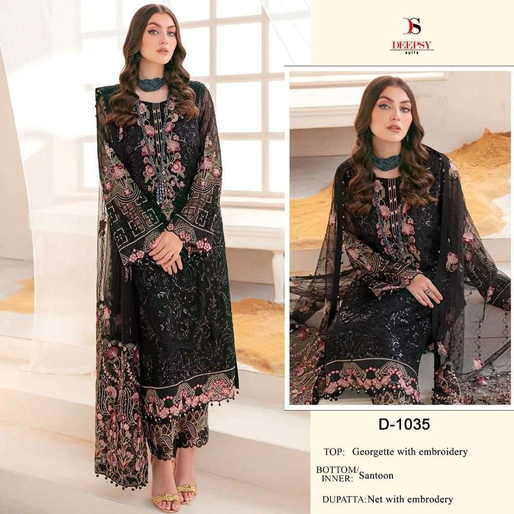 D-1035 HIT DESIGN BY DEEPSY SUITS GEORGETTE EMBROIDERY PAKISTANI DRESS