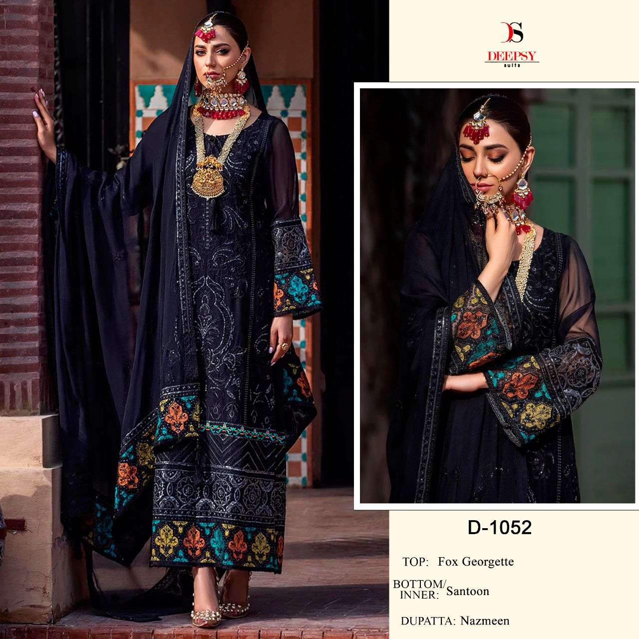 D-1052 HIT DESIGN BY DEEPSY SUITS GEORGETTE EMBROIDERY PAKISTANI DRESS