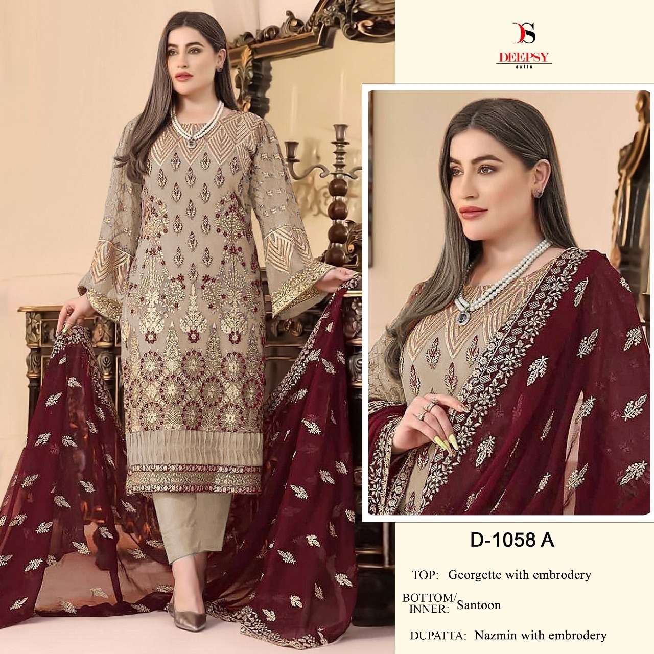 D-1058 COLOURS BY DEEPSY SUITS 1058-A TO 1058-D SERIES GEORGETTE DRESSES