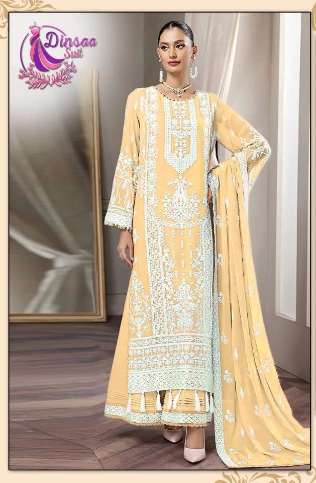 DS-158 NEW COLOURS BY DINSAA SUIT 158-E TO 158-H SERIES GEORGETTE DRESSES