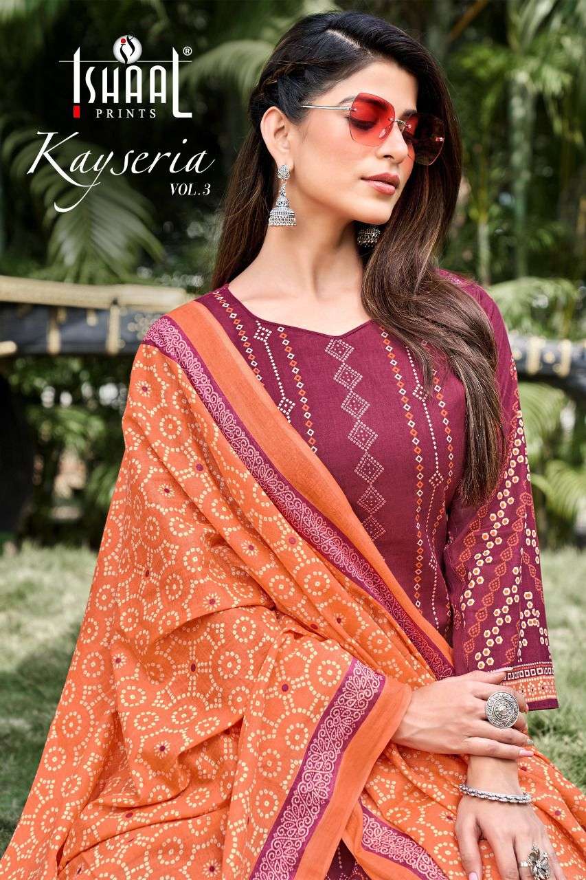 KAYSERIA VOL-3 BY ISHAAL PRINTS 3001 TO 3010 SERIES DESIGNER LAWN DRESSES