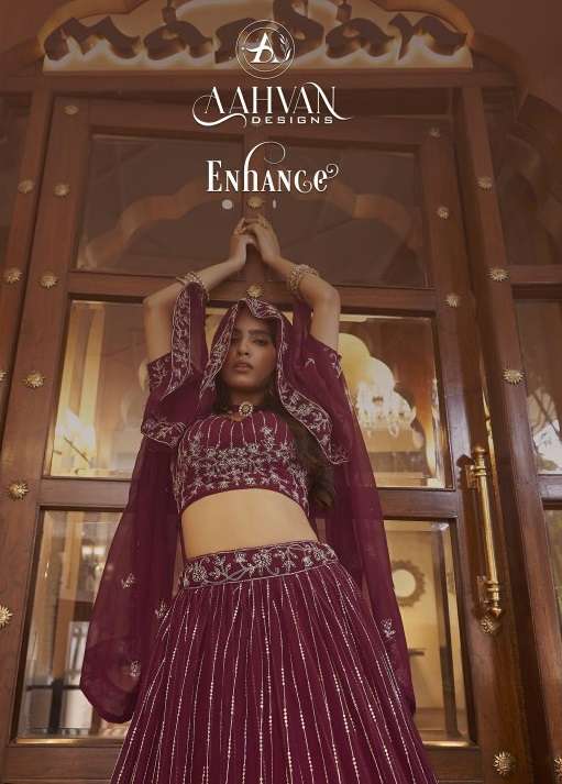 ENHANCE BY AAHVAN DESIGNS 1601 TO 1603 SERIES FAUX GEORGETTE LEHENGAS