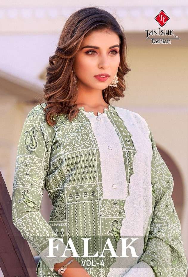 FALAK VOL-4 BY TANISHK FASHION 5301 TO 5308 SERIES COTTON PRINT DRESSES