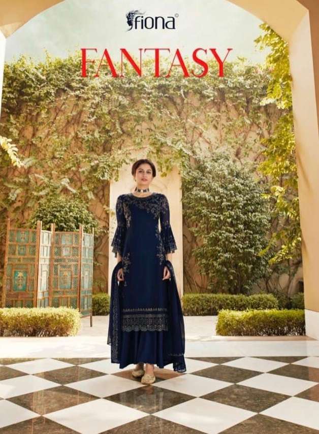 FANTASY BY FIONA 1001-A TO 1001-D SERIES GEORGETTE EMBROIDERED DRESSES