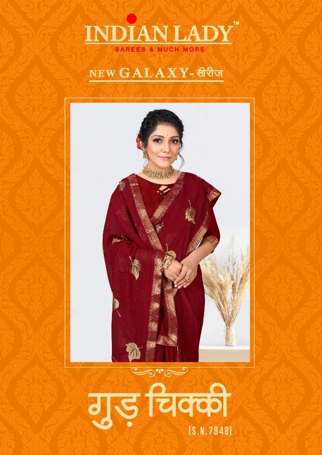 GUD CHIKKI BY INDIAN LADY 7948-A TO 7948-H SERIES ZOMATO WORK SAREES