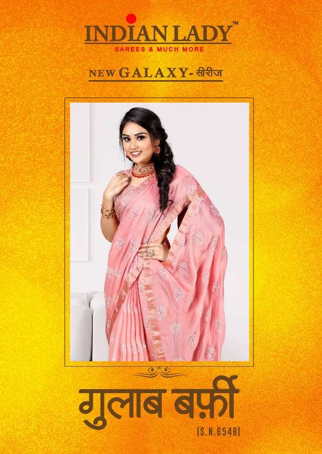 GULAB BARFI BY INDIAN LADY 6548-A TO 6548-H SERIES ZOMATO WORK SAREES