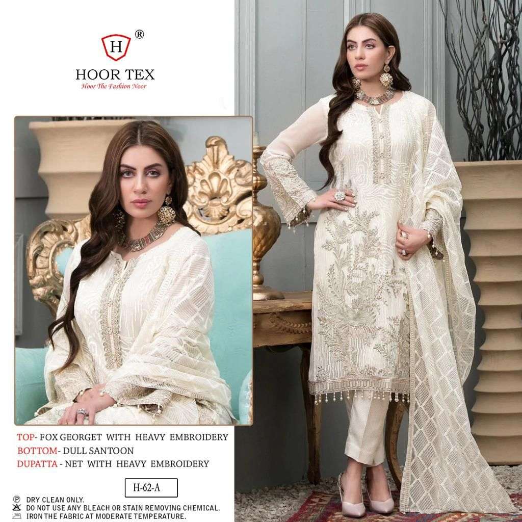 H-62 COLOURS BY HOOR TEX H-62 A TO H-62 E SERIES FAUX GEORGETTE PAKISTANI DRESSES