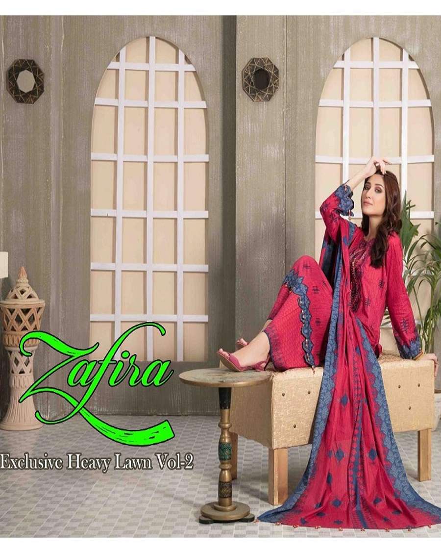 HALA ZAFIRA VOL-2 BY ASLIWHOLESALE 201 TO 206 SERIES LAWN COTTON DRESSES