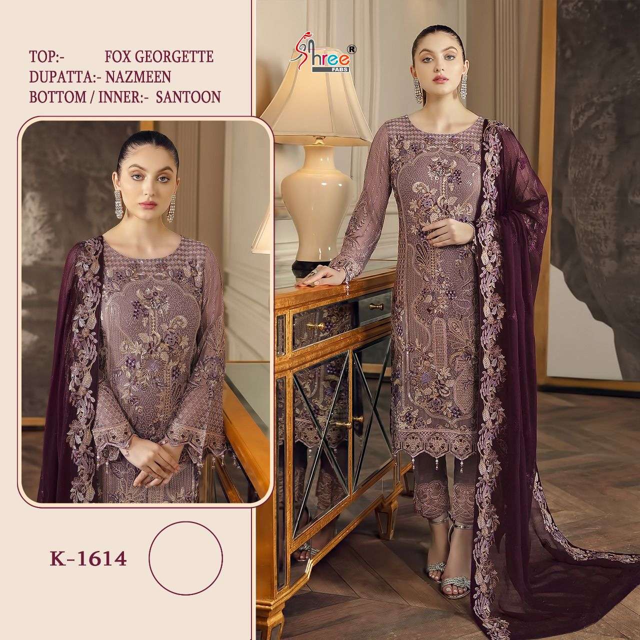 K-1614 HIT DESIGN BY SHREE FABS FAUX GEORGETTE PAKISTANI DRESS