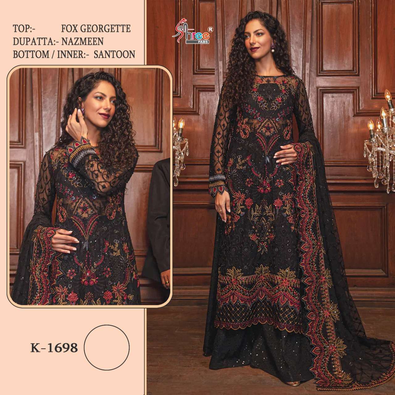 K-1698 HIT DESIGN BY SHREE FAB FAUX GEORGETTE PAKISTANI DRESS