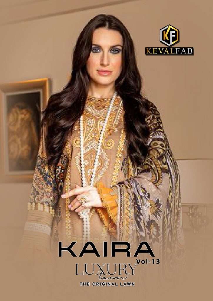 KAIRA VOL-13 BY KEVAL FAB 1301 TO 1304 SERIES PURE LAWN COTTON PRINT DRESSES