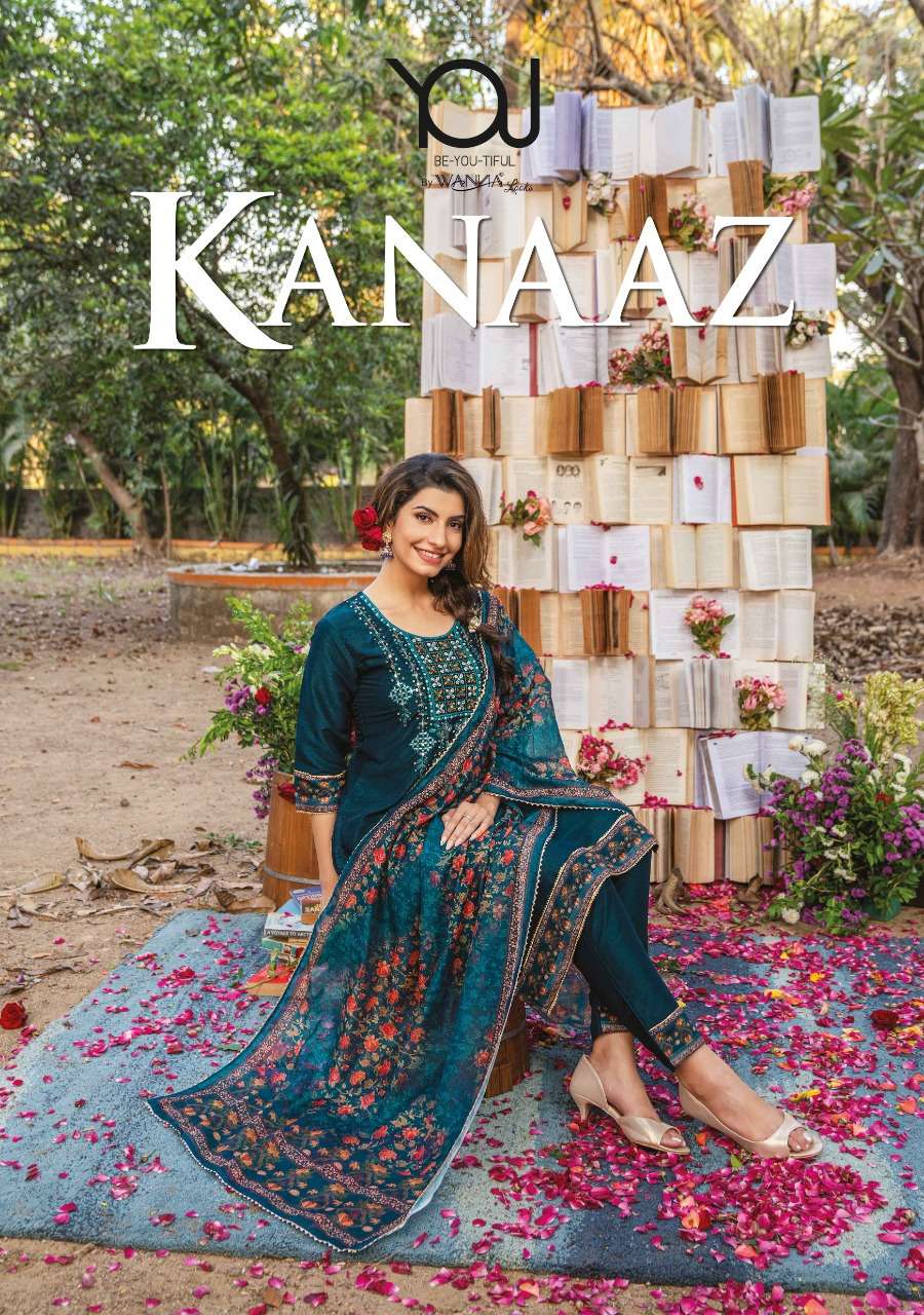 KANAAZ BY YOU 101 TO 106 SERIES SOFT LINEN SILK STITCHED DRESSES 