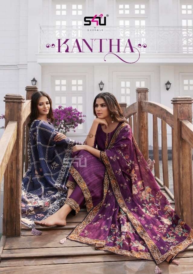 KANTHA BY S4U 01 TO 06 SERIES ASSAM SILK WORK STITCHED DRESSES