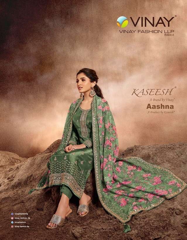 KASEESH AASHNA BY VINAY FASHION 62881 TO 62888 SERIES DOLA SILK DRESSES