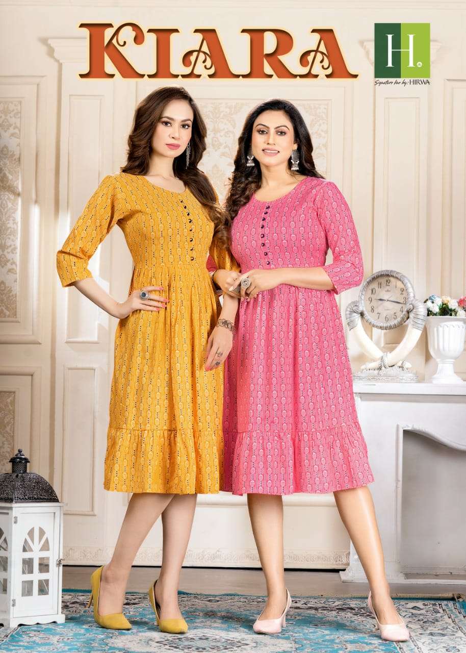 KIARA BY H DOT 201 TO 208 SERIES RAYON WORK KURTIS