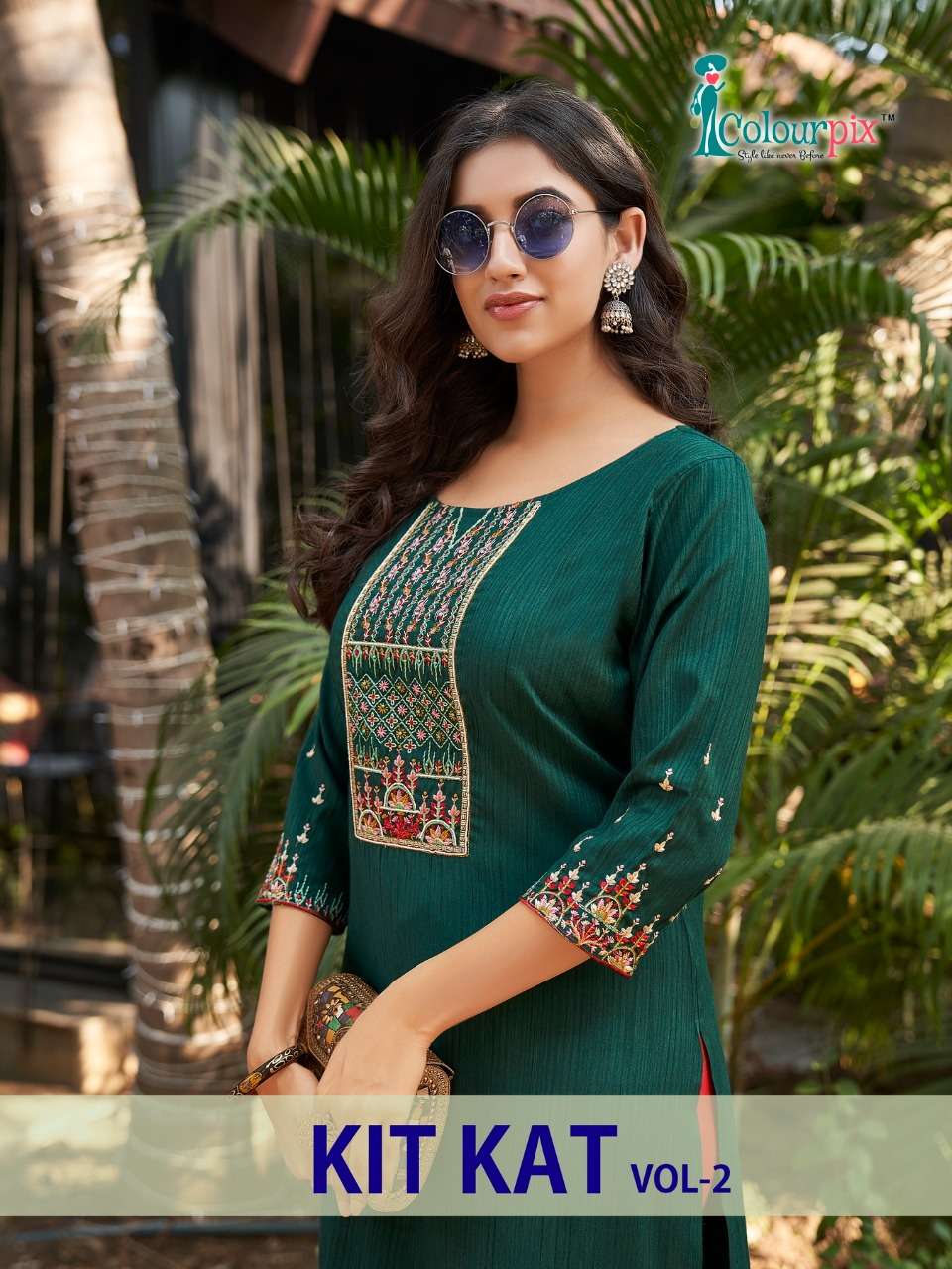 KIT KAT VOL-2 BY COLOURPIX 2001 TO 2006 SERIES RAYON EMBROIDERY KURTIS