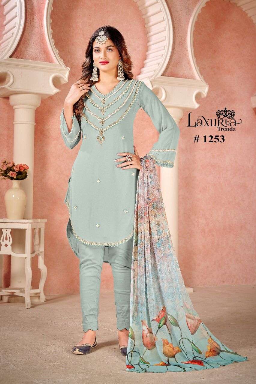 LAXURIA 1253 COLOURS BY LAXURIA TRENDZ FAUX GEORGETTE STITCHED DRESSES