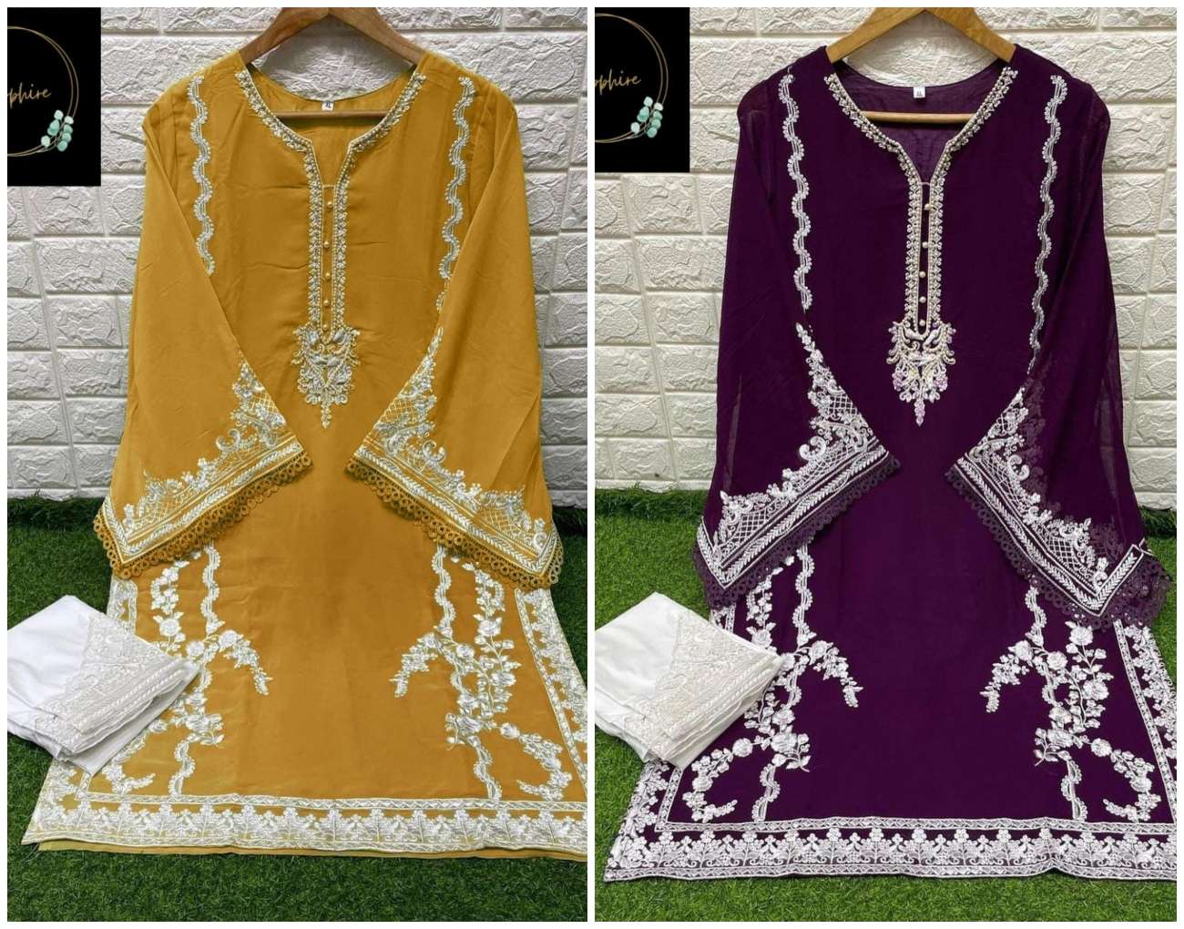 LUXURY PRET BY BAROQUE DESIGNER FAUX GEORGETTE STITCHED PAKISTANI DRESSES