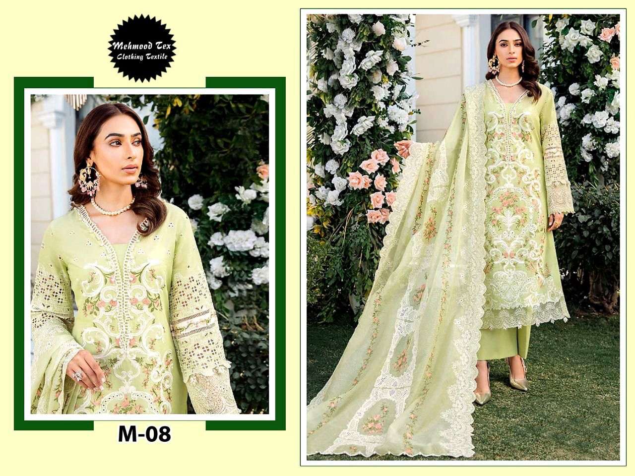 M-08 COLOURS BY MEHMOOD TEX COTTON EMBROIDERY PAKISTANI DRESSES