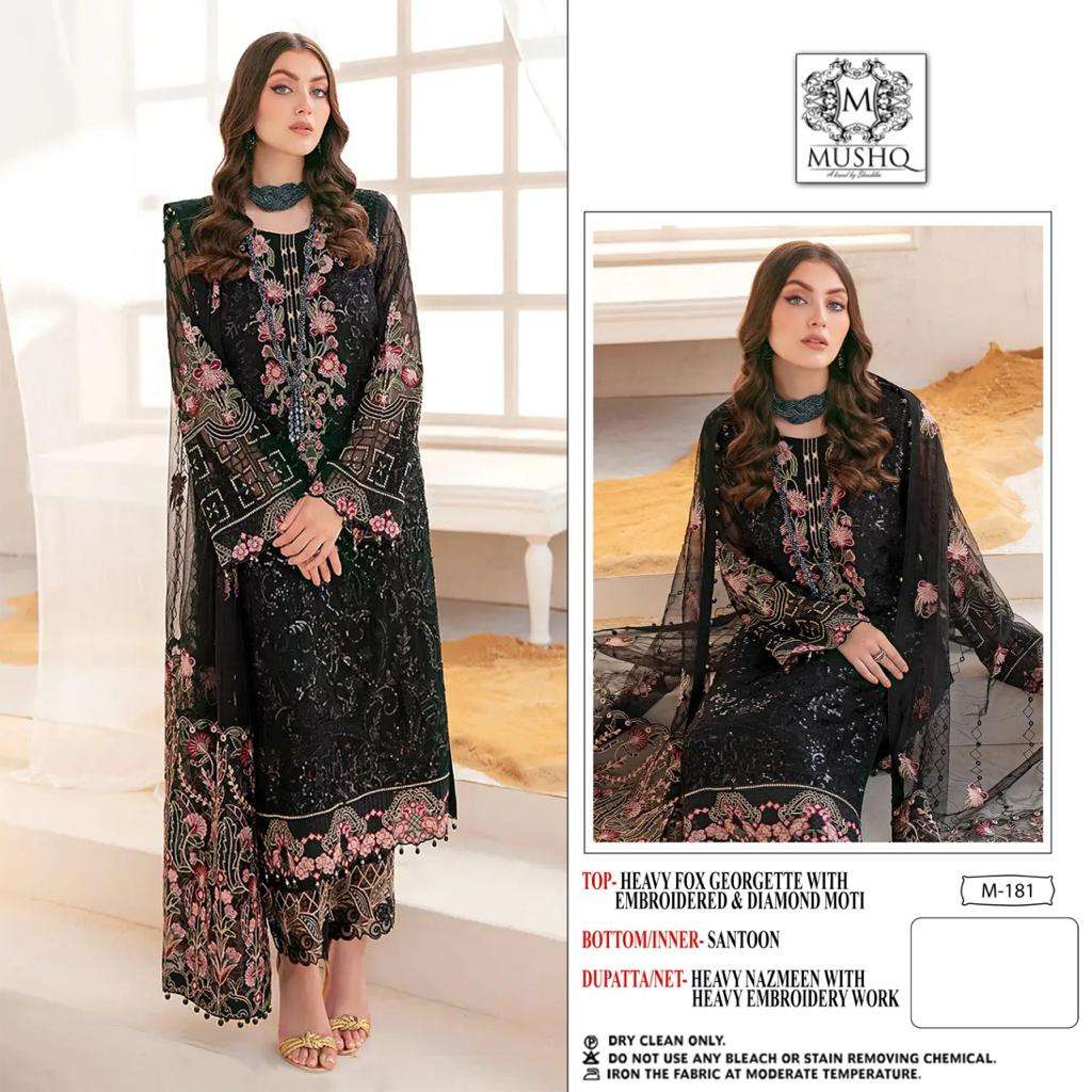 M-181 HIT DESIGN BY MUSHQ FAUX GEORGETTE WORK PAKISTANI DRESS