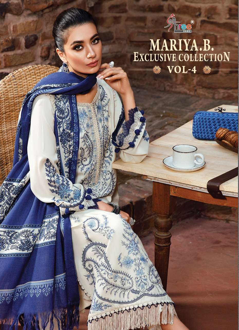 MAIYA.B. EXCLUSIVE COLLECTION VOL-4 BY SHREE FABS 2491 TO 2498 SERIES COTTON PAKISTANI DRESSES